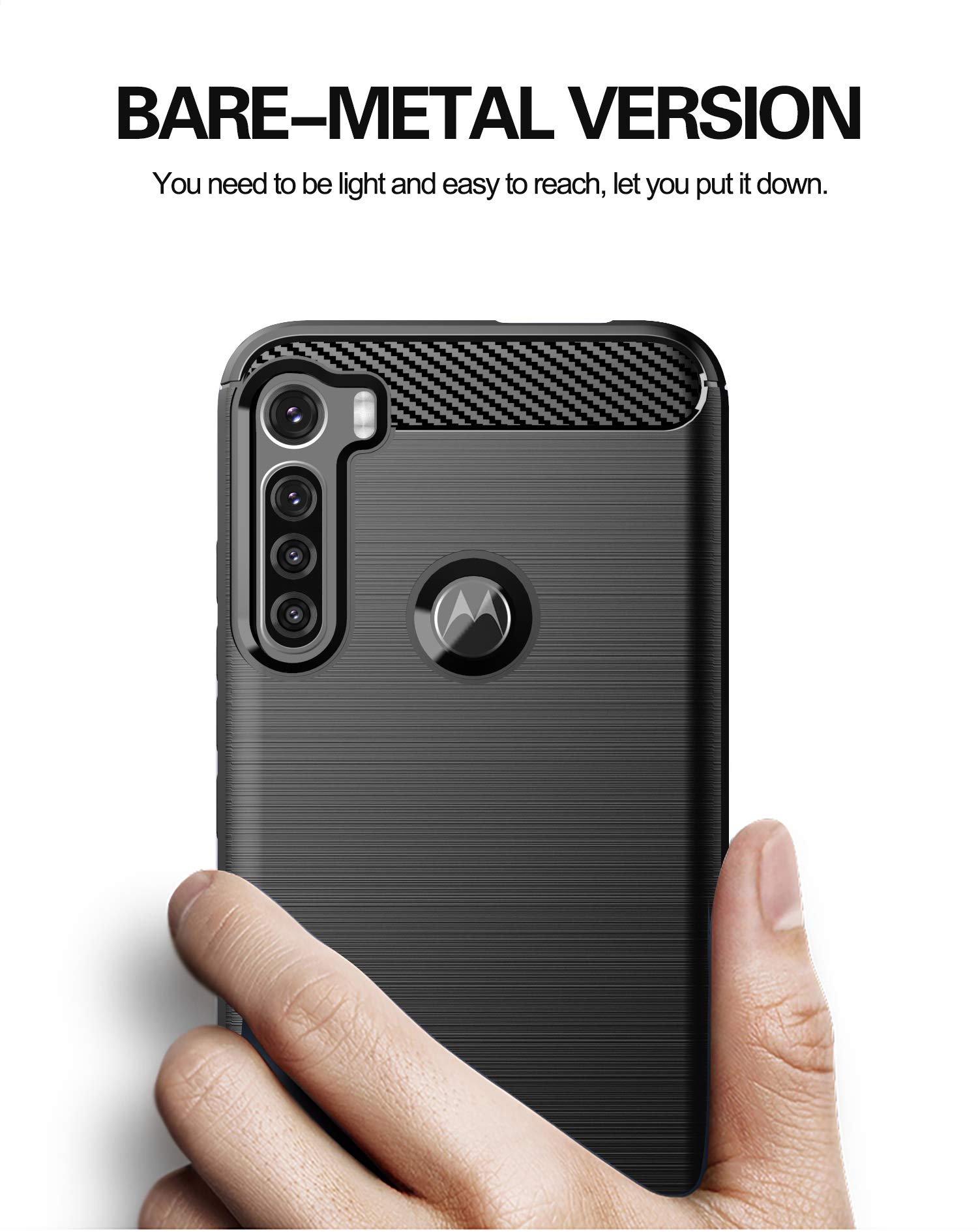 Custodia Per Motorola One Fusion+ - Silicone TPU Antiurto, Protezione Completa, Nero - Foto 6
