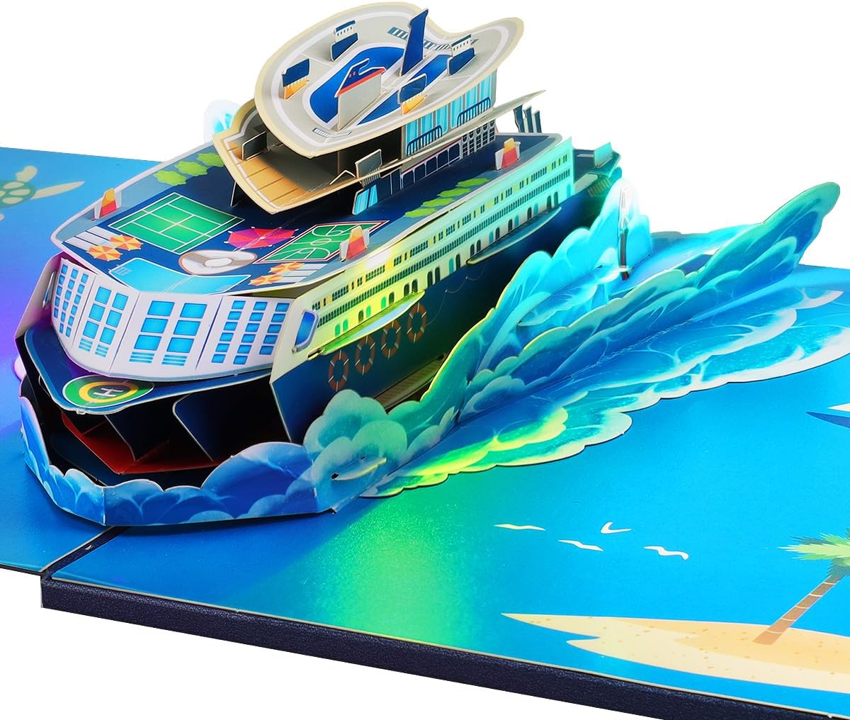 Musical Cruise Ship Pop Up Card, Light & Music Dad Birthday Cards, 3D Father's Day Card, Music Pop Up Birthday Card, Happy Anniversary Card, for All Occasion with Envelope. - Image 7