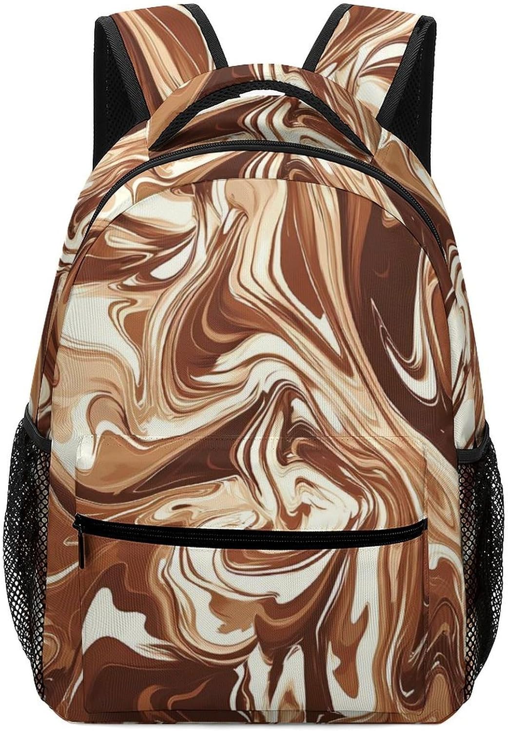 Melted Chocolate Camouflage Unisex Backpack Casual Daypacks Lightweight Shoulders Bag for Camping Hiking Travel