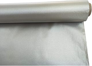 Amradield Block EMF RFID EMI RF Shielding Conductive Copper Nickel Fabric for Smart Meter RF Blocking Plaid Ripstop Type Military Grade 197"x43" inch
