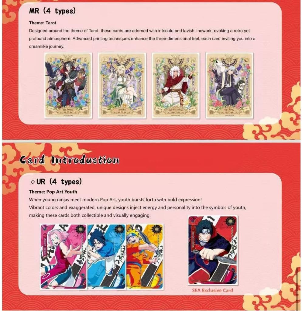 KAYOU Naruto -Smriti Collectible Cards-Earth Scroll-001-SEA-Series 1 132 Card Types, 30 Packs, 4 Cards per Pack, Ages 8+