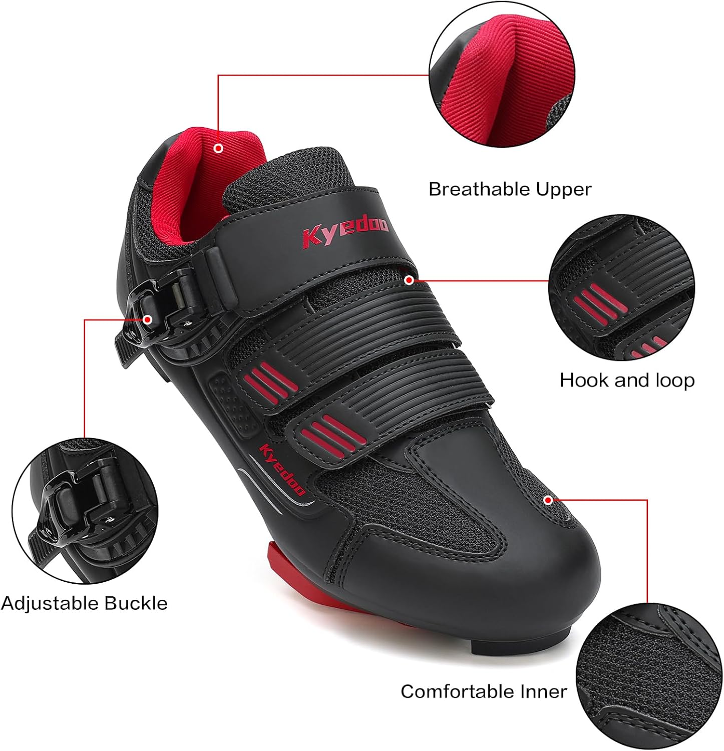 Unisex Cycling Shoes Compatible with Peloton Bike Shoes Indoor Clip in Peleton Road Bike Riding Racing Biking Shoes with Delta Cleats for Mens Womens Indoor Outdoor Bike Pedal - Image 5