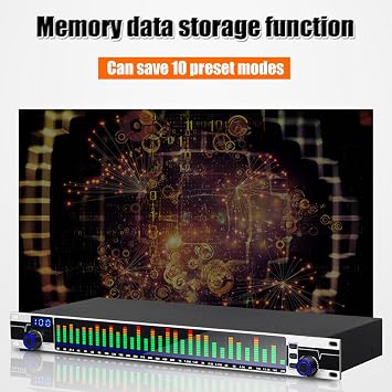 Audio Mixer, Graphic Equalizer, 31 Band Balanced Effect Controller Dj Digital Mixer Processor Dsp Feedback Eliminator Stage Portable Mixing Console