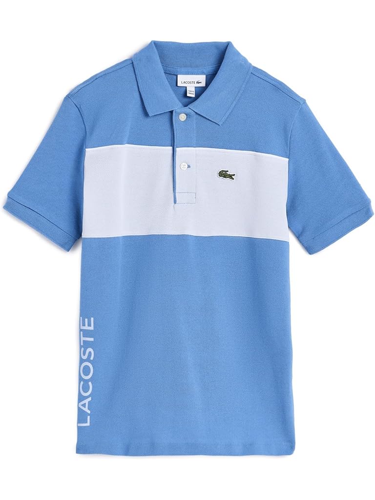 Blue Lacoste Color-Blocked Pique Polo (Big Kid)