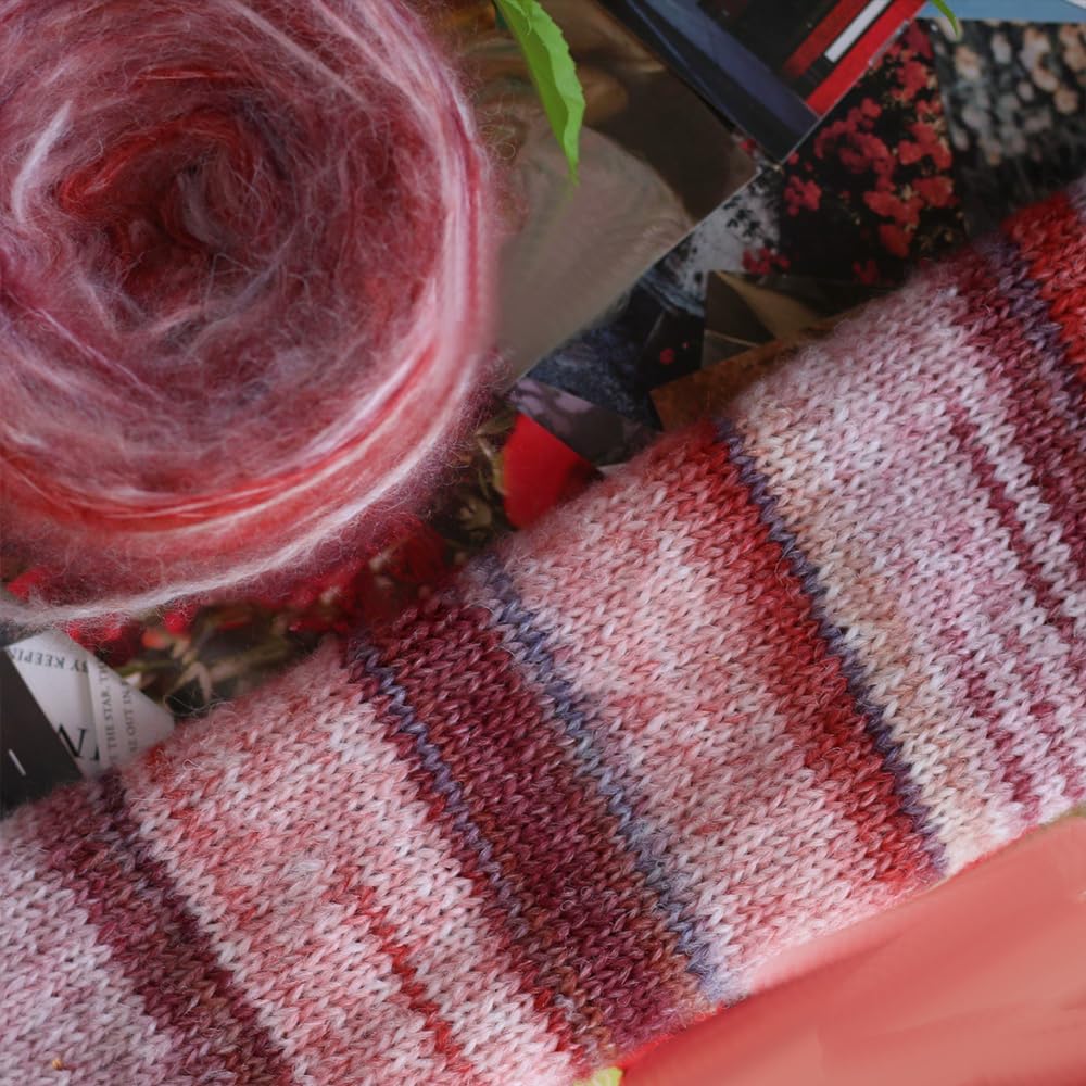 100 G Mohair-Garnknäuel, Für Selbstgemachte, Gestrickte Schals, Handschuhe Und Pullover,J