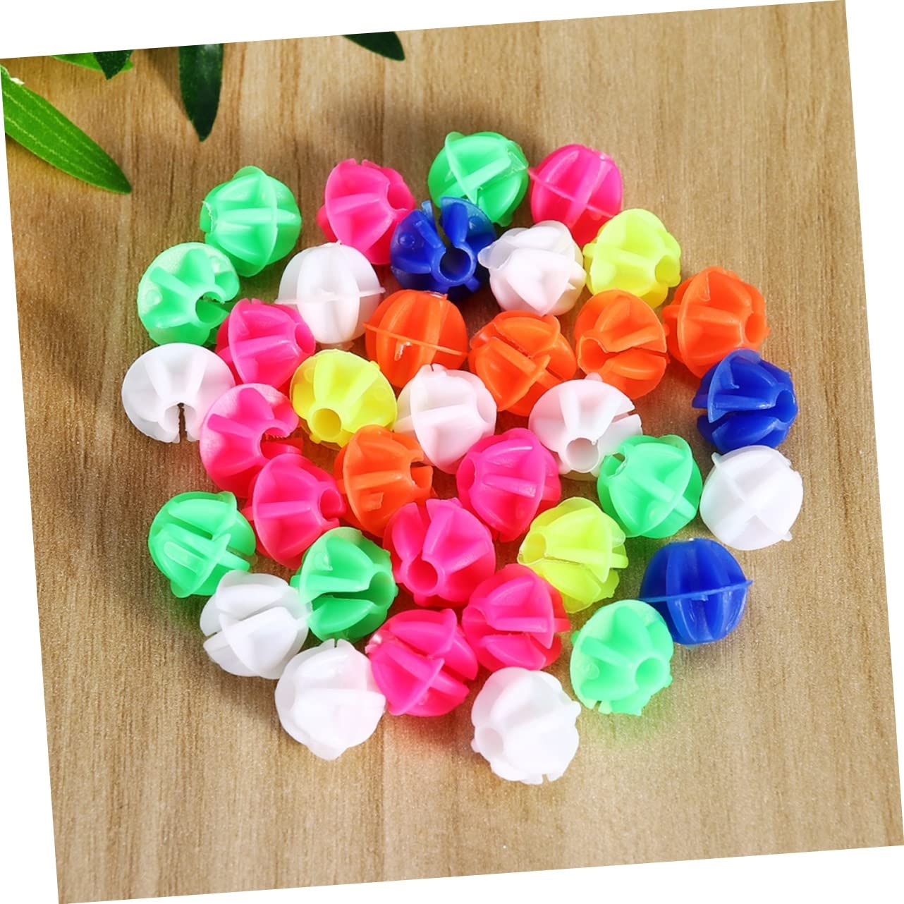 CORHAD Plastic Bike Wheel Beads 108 Pcs Round Wire Beads Bike Accessory Decor Luminous Mix Colors