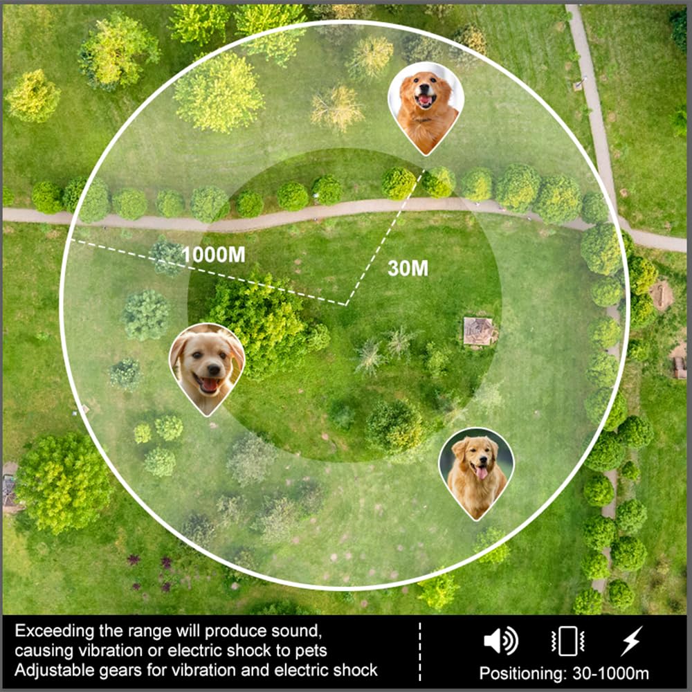 Eacam Valla Eléctrica Inalámbrica GPS para Perros, Chaleco con 3 Modos, Recargable y Tira Reflectante para Exteriores.