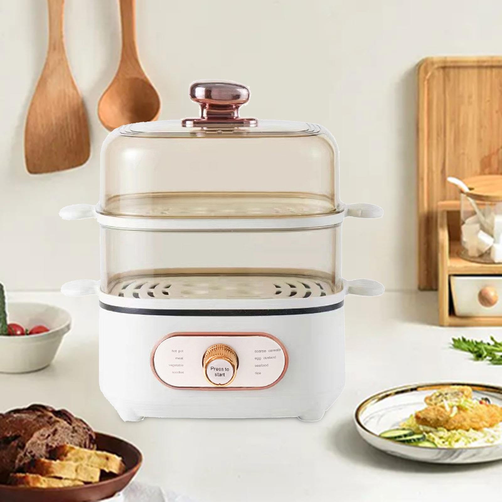 Vaporera Eléctrica para Verduras, 1200 W, Dos Niveles