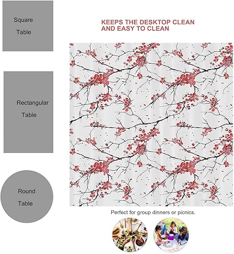 Vista 41 de Mantel Redondo para mesa de 4 sillas, morado y rosa, naranja, mantel para exteriores, 30 x 30 pulgadas