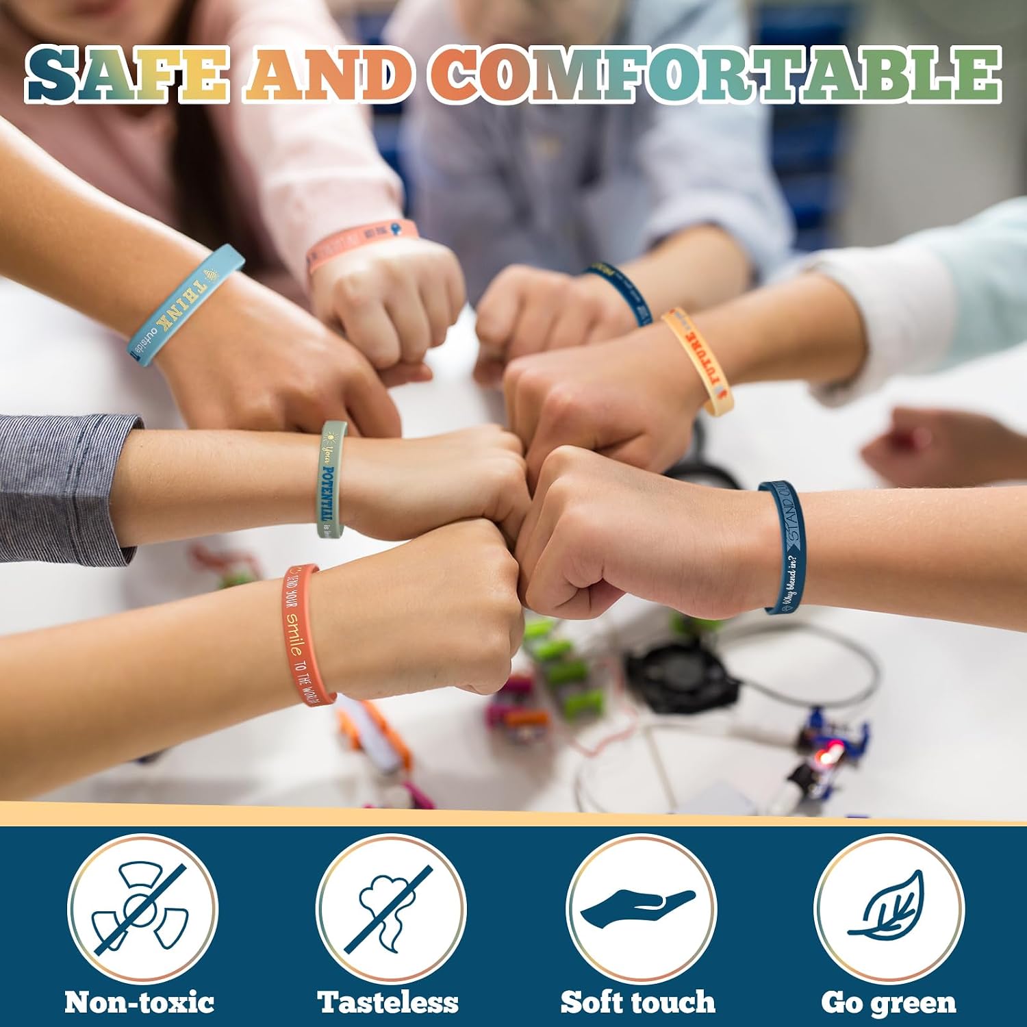 Bucherry Motivational Bracelets for Kids, Classroom Rewards Gifts image 4