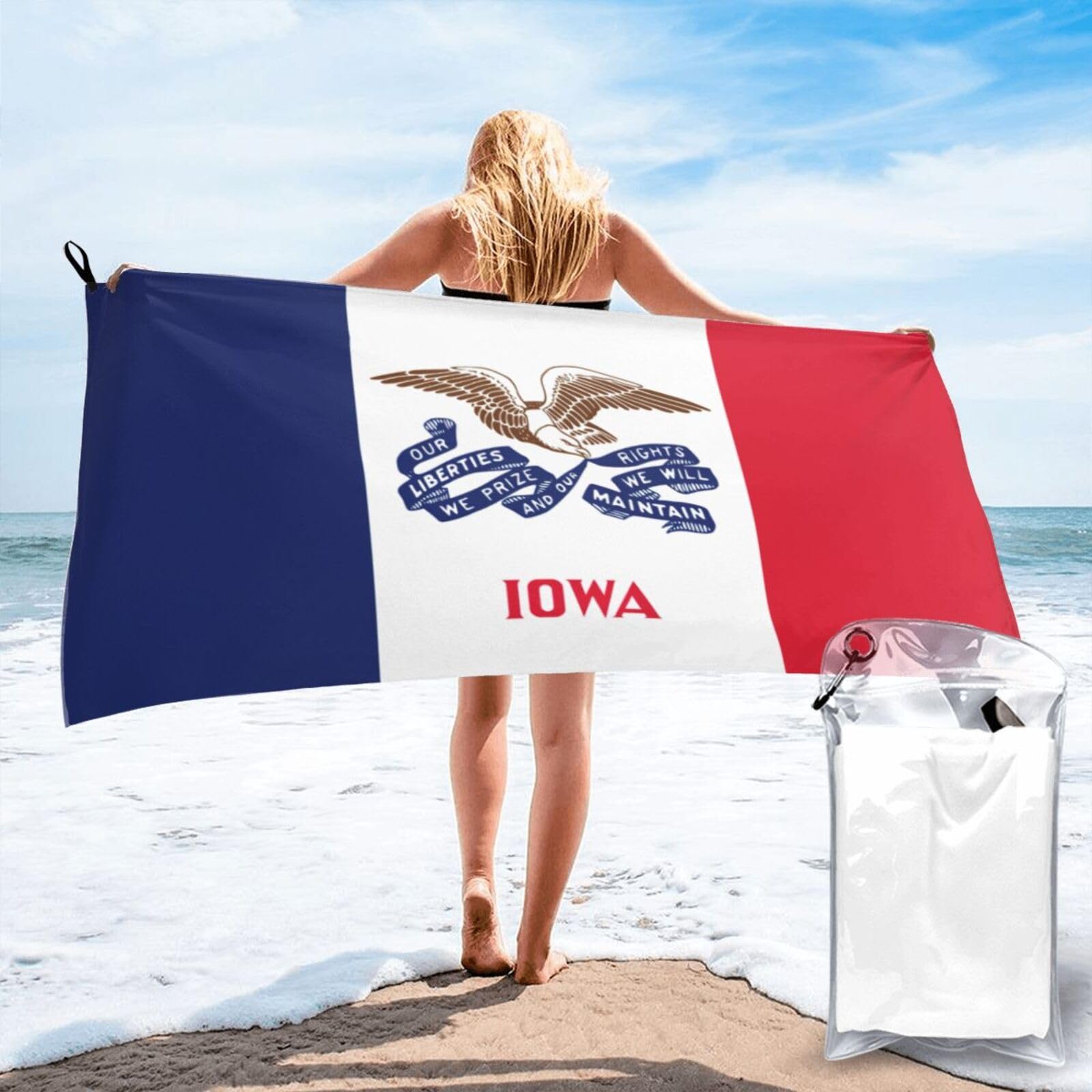 Toalla de playa de Iowa de secado rápido que elimina la humedad en el gimnasio