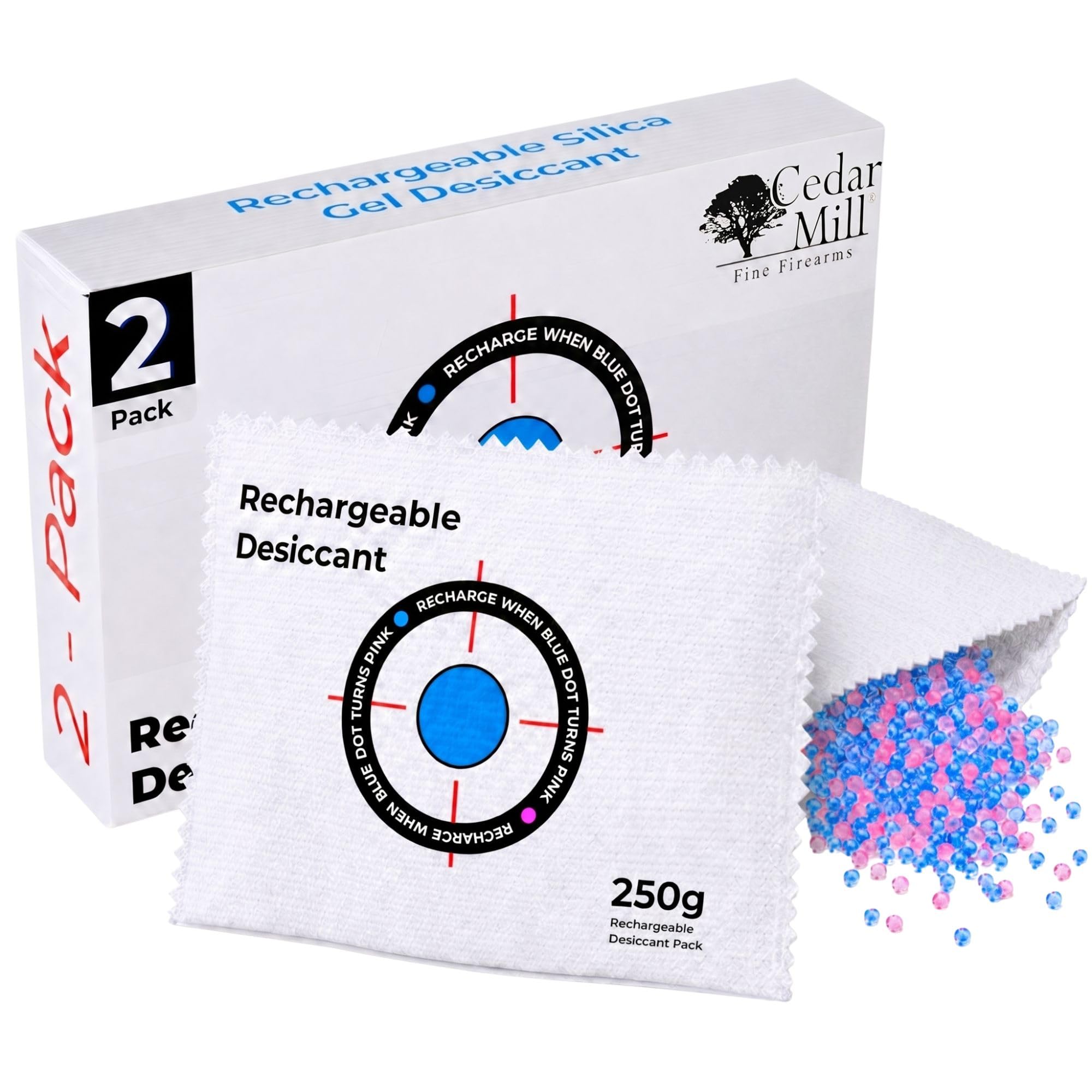 Gun Safe Desiccants - Rechargeable Desiccant Packs for Storage & Moisture Control - Reusable Desiccant Packets & Moisture Absorber - Gun Safe Accessories - 250g