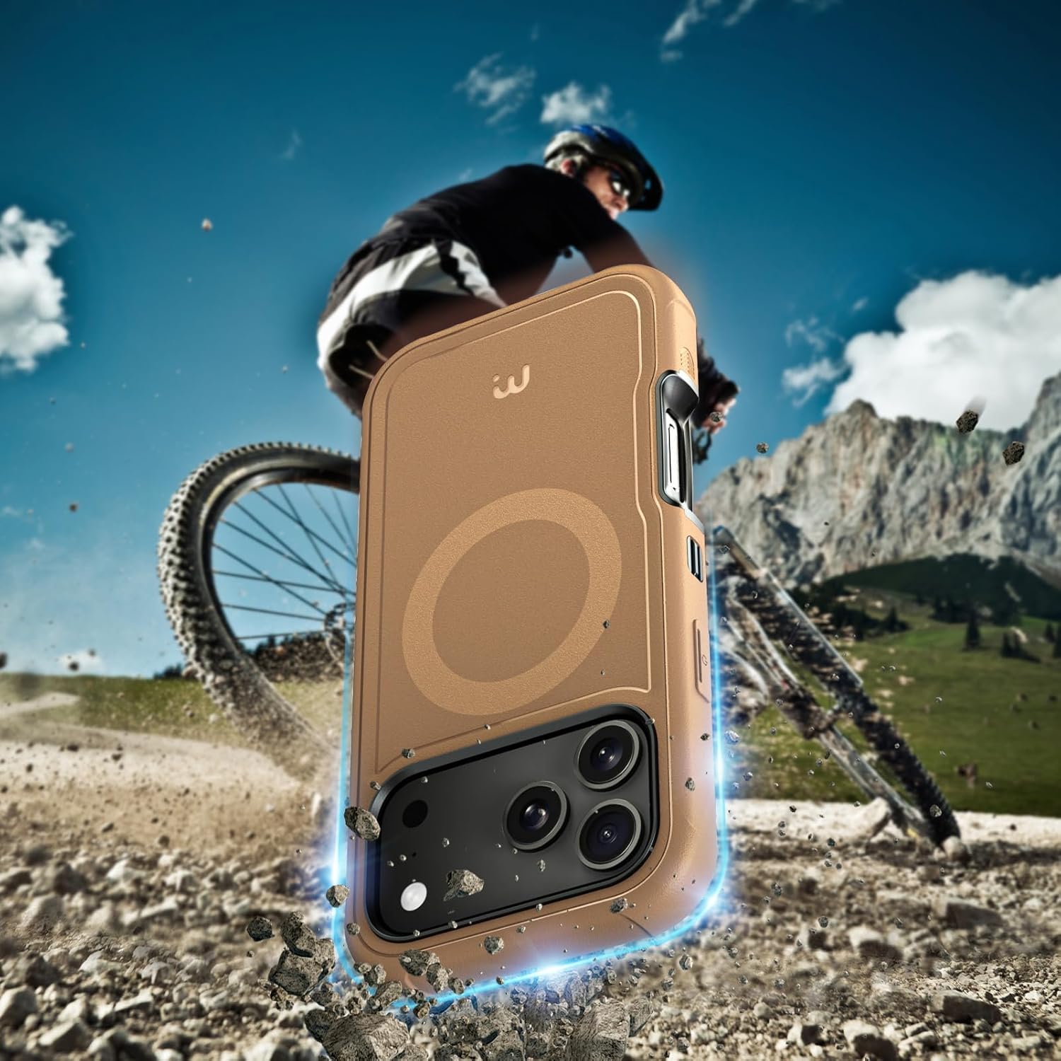 M MYBAT PRO for iPhone 17 Pro Max Case, Magnetic Phone Case for iPhone 17 Pro Max,[Compatible with magsafe],Heavy Duty Protection Rugged Case,Shockproof Cover（No Screen Protector） Brown