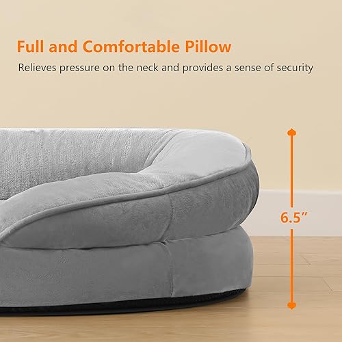 Miniatura 8 de Dwanton Cama ortopédica para perros grandes con espuma viscoelástica de gel, sofá impermeable para perro, cama lavable para mascotas con cojín de