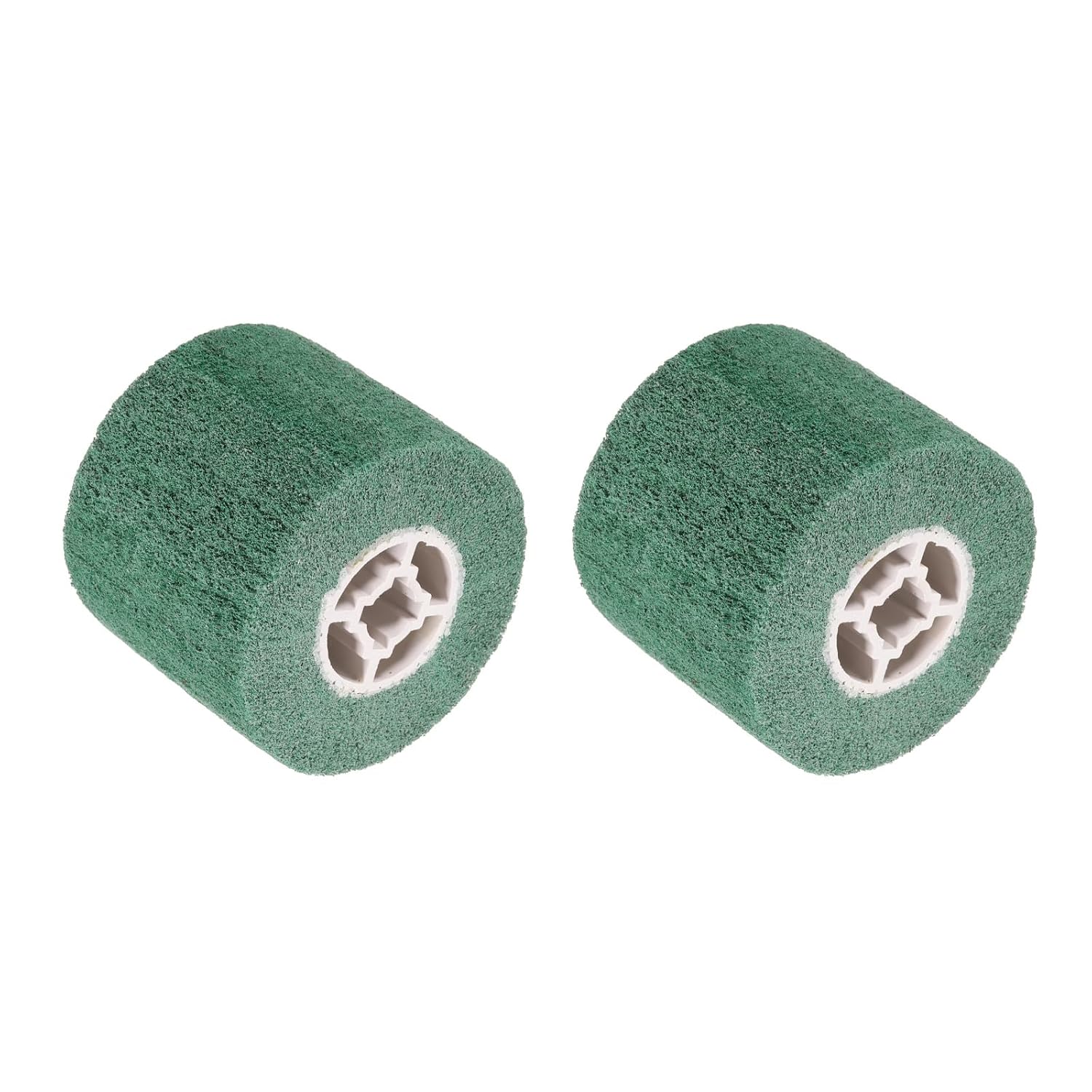 uxcell 2pcs 120mmx100mm 40 Grit Non-Woven Polishing Burnishing Wheel Nylon Wire Drawing Abrasive Flap Wheel for Stainless Steel Copper, Green