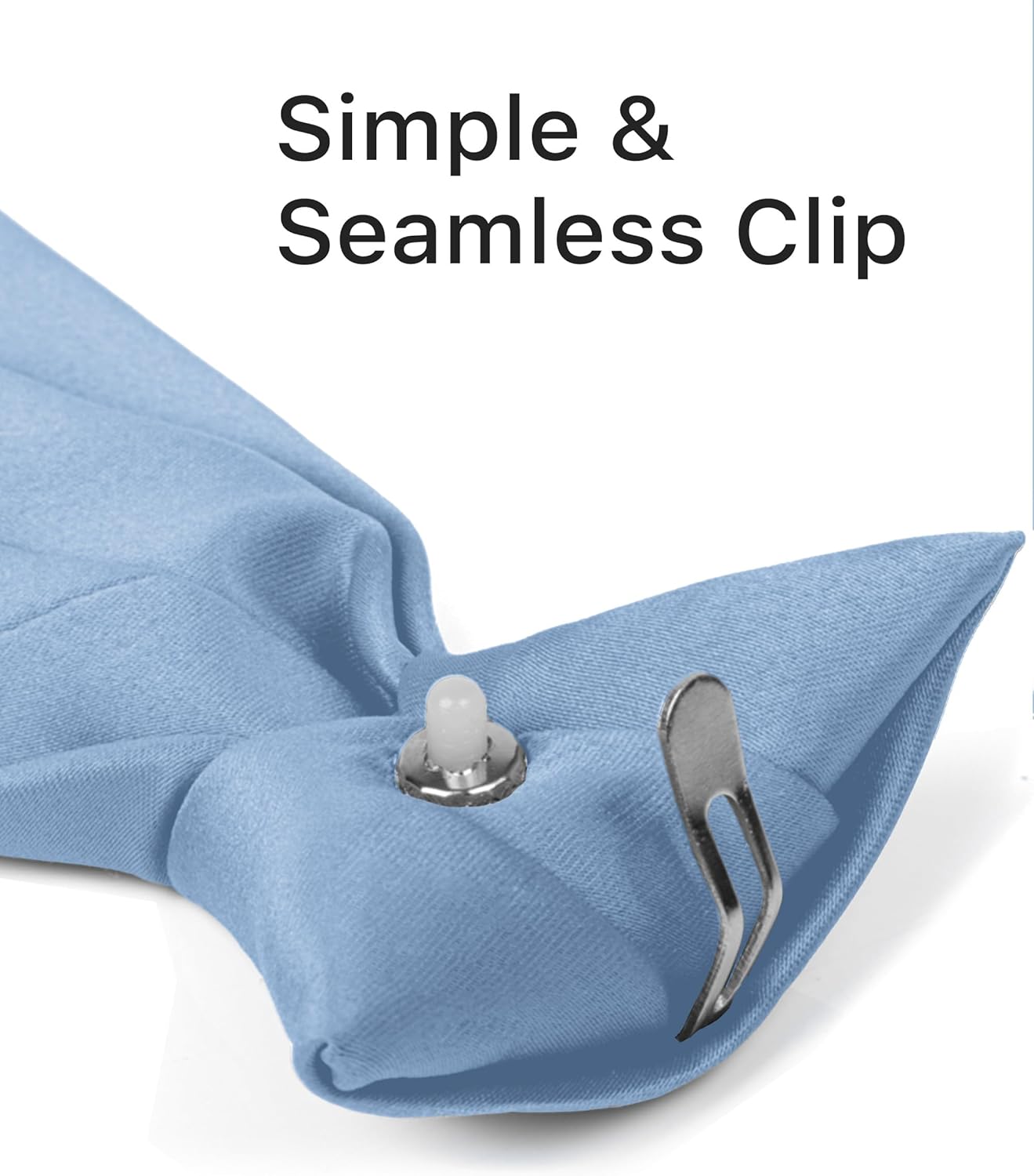 boxed-gifts Clip on Ties for Men - Premium Black Solid Color Clip on Tie - Image 5