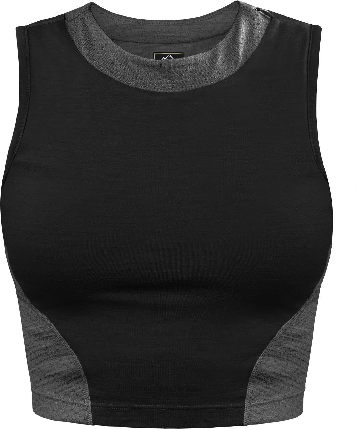 normani Damen Merino Tanktop Crop Top Ärmelloses Trägertop Sport Unterhemd aus 100% Bio-Merinowolle - Atmungsaktives Sportunterteil
