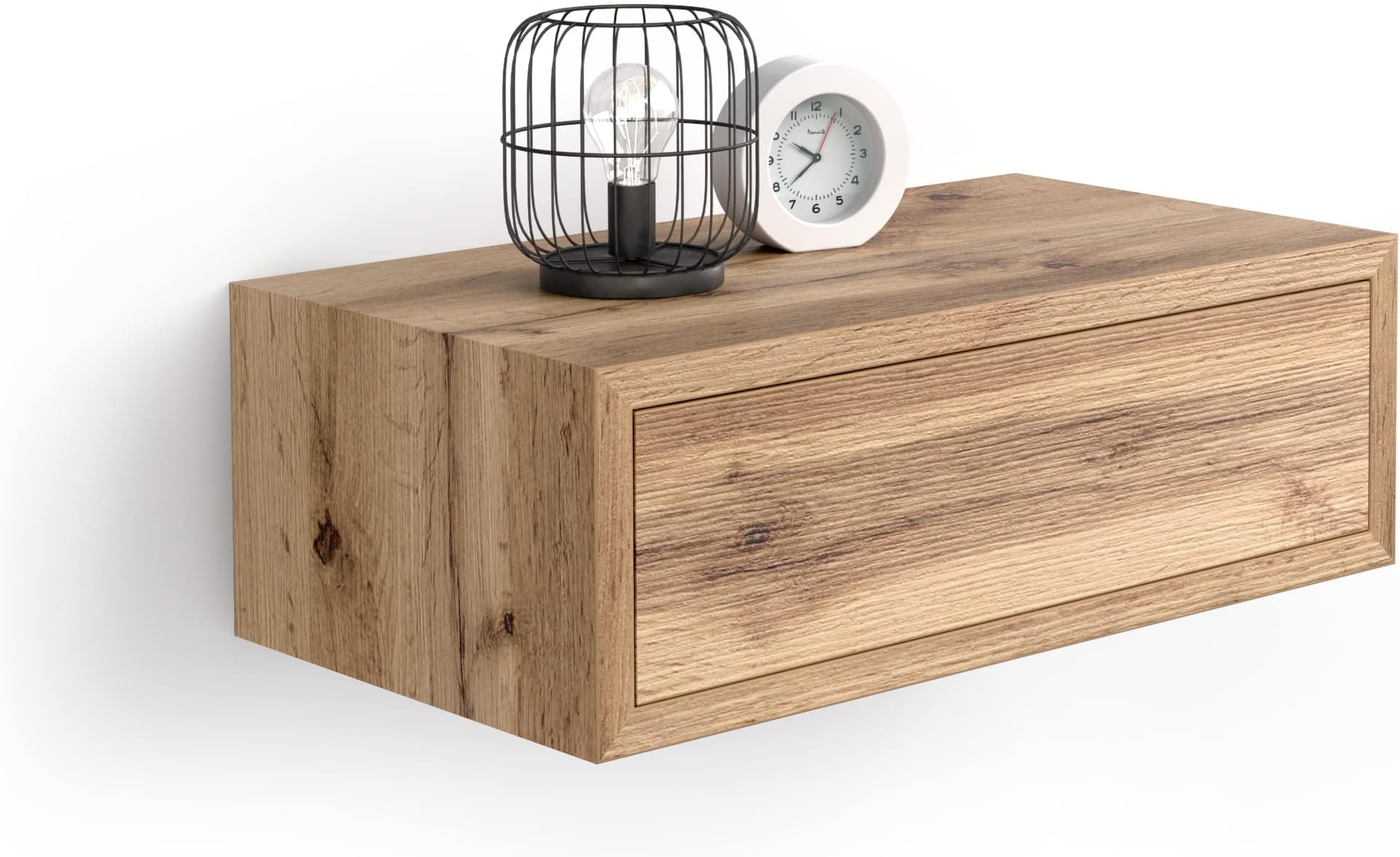 Mobili Fiver, Riccardo Floating nightstand, Rustic Oak, Made in Italy