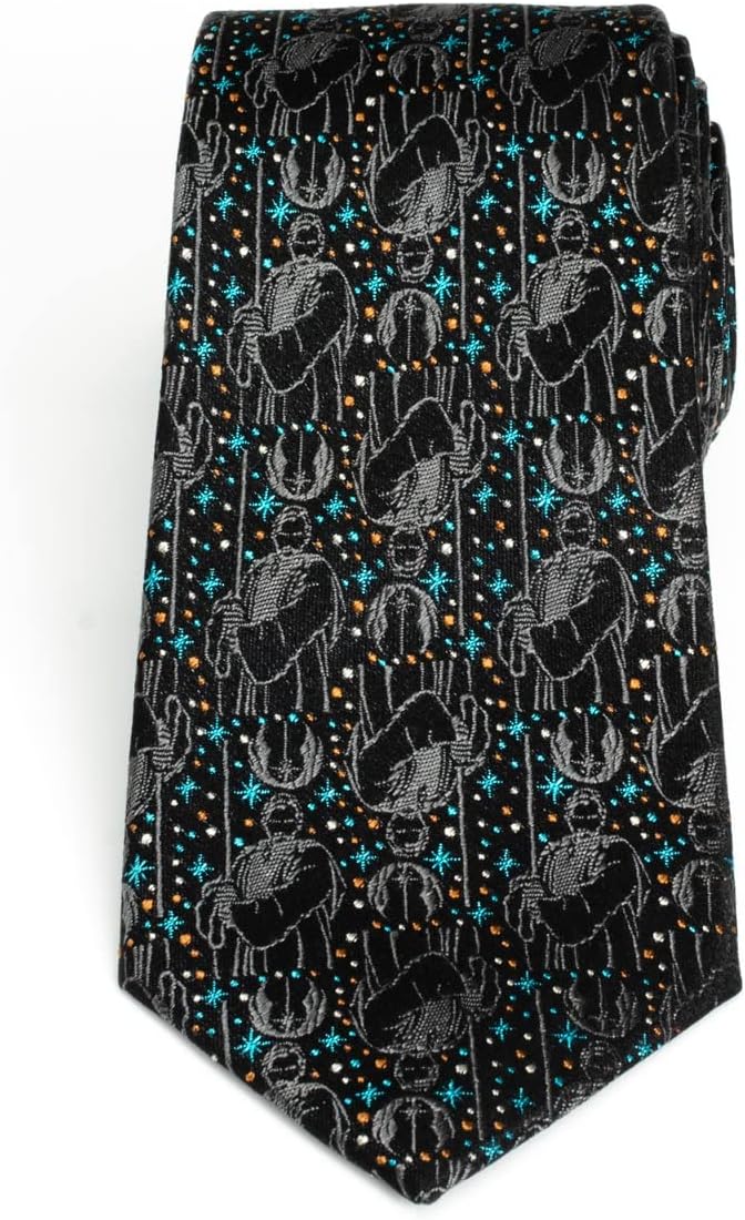 Cufflinks Inc. Obi-Wan Kenobi Gray Men's Tie – Subtle Polyester Star Wars Tie with Galactic Motif – Formal Accessory for Office, Weddings, or Gifts