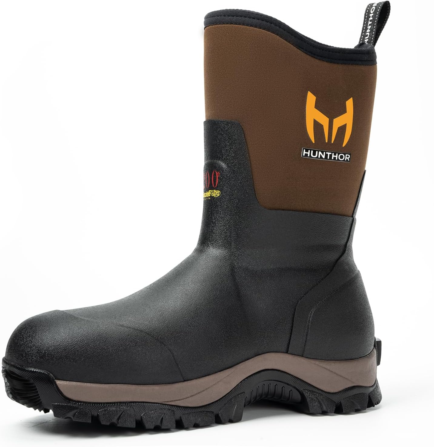 Hunthor Rubber Work Boots for Men, 200g Insulated Waterproof Boots