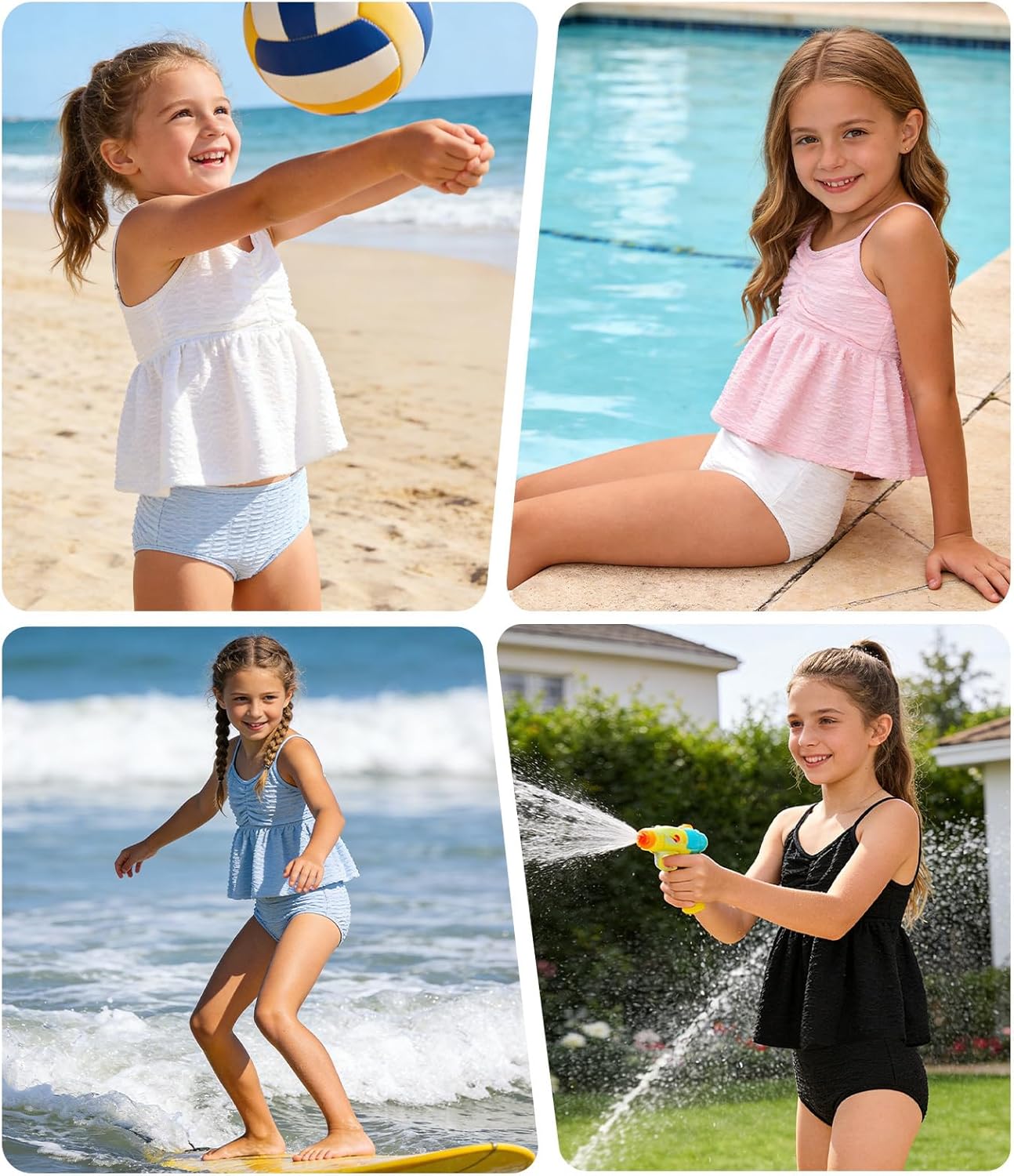 Girls Tankini Swimsuit 2-Piece Tankini Set Adjustable Straps and High Waisted Bathing Suit for Girl 5-12 Year Old - Image 6