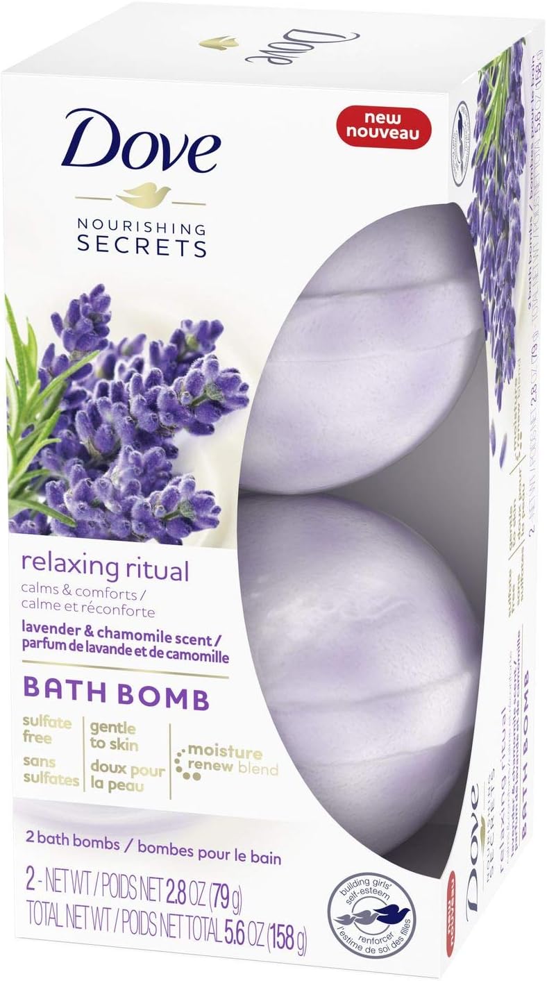 Nourishing Secrets Bath Bombs to Calm and Comfort Lavender and Chamomile Leaves Skin Feeling Soft and Smooth 79 g 2 ct