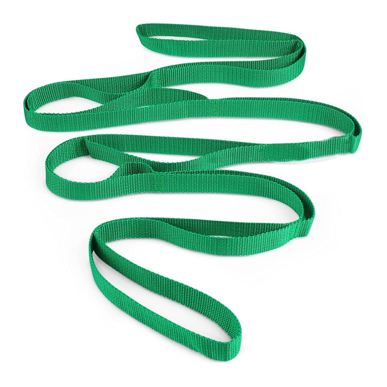 Worparsen Injury Prevention Stretch Band Stretching Tool Non-elastic Strap Wear Resistant Multiple Loop Design Physical Therapy Yoga for Men Green