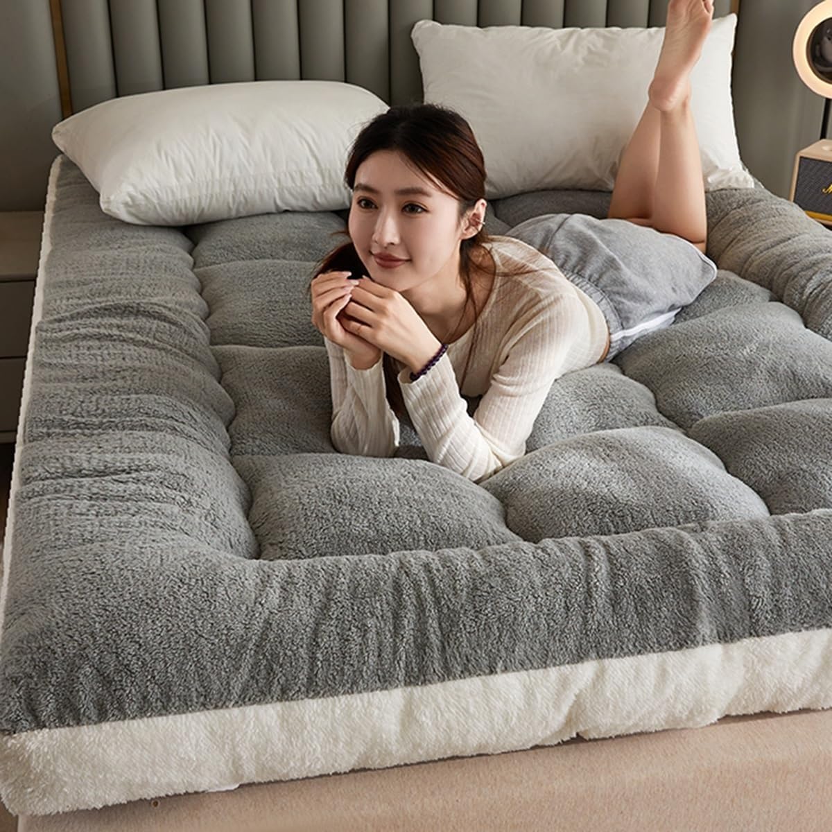 Dicke 5 cm Futon-Bodenmatratze, japanische zusammenklappbare, aufrollbare Isomatte, Studentenwohnheim, Gäste-Tatami-Matte for Einzel- und Doppelbetten(C,90 x 200cm)