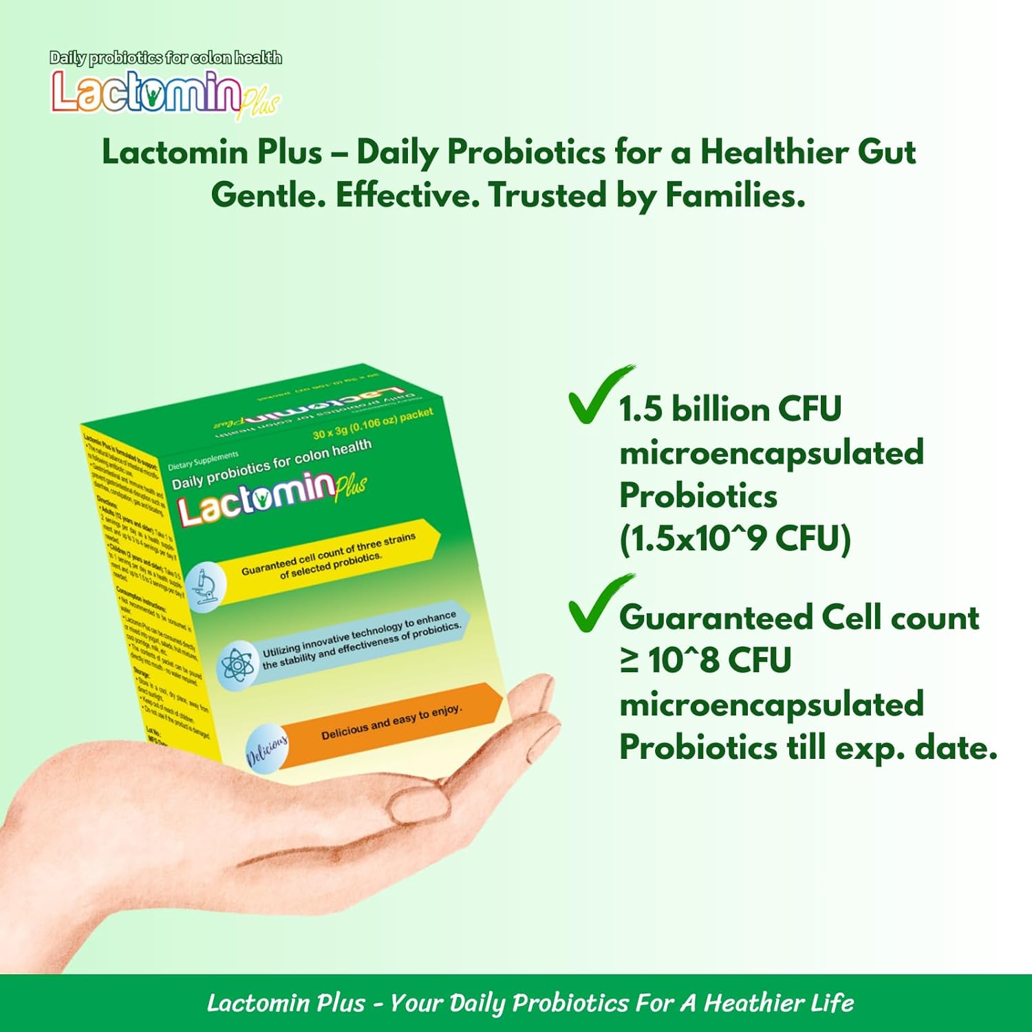 Daily Microencapsulated Probiotics Plus – Gut Health & Bloating Relief, Designed to Survive Stomach Acid, 1.5B CFU, 30 Yogurt Flavor Sticks, No Water Needed