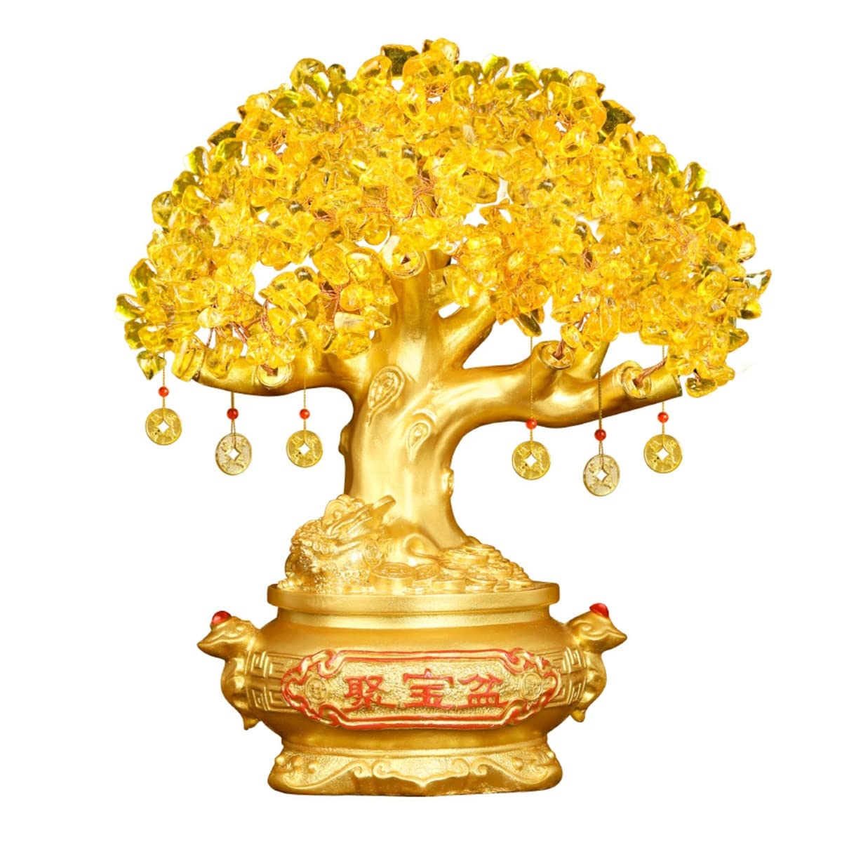 Amazon.com: TOMYEUS Luck and Wealth Crystal Tree Citrine Ornament