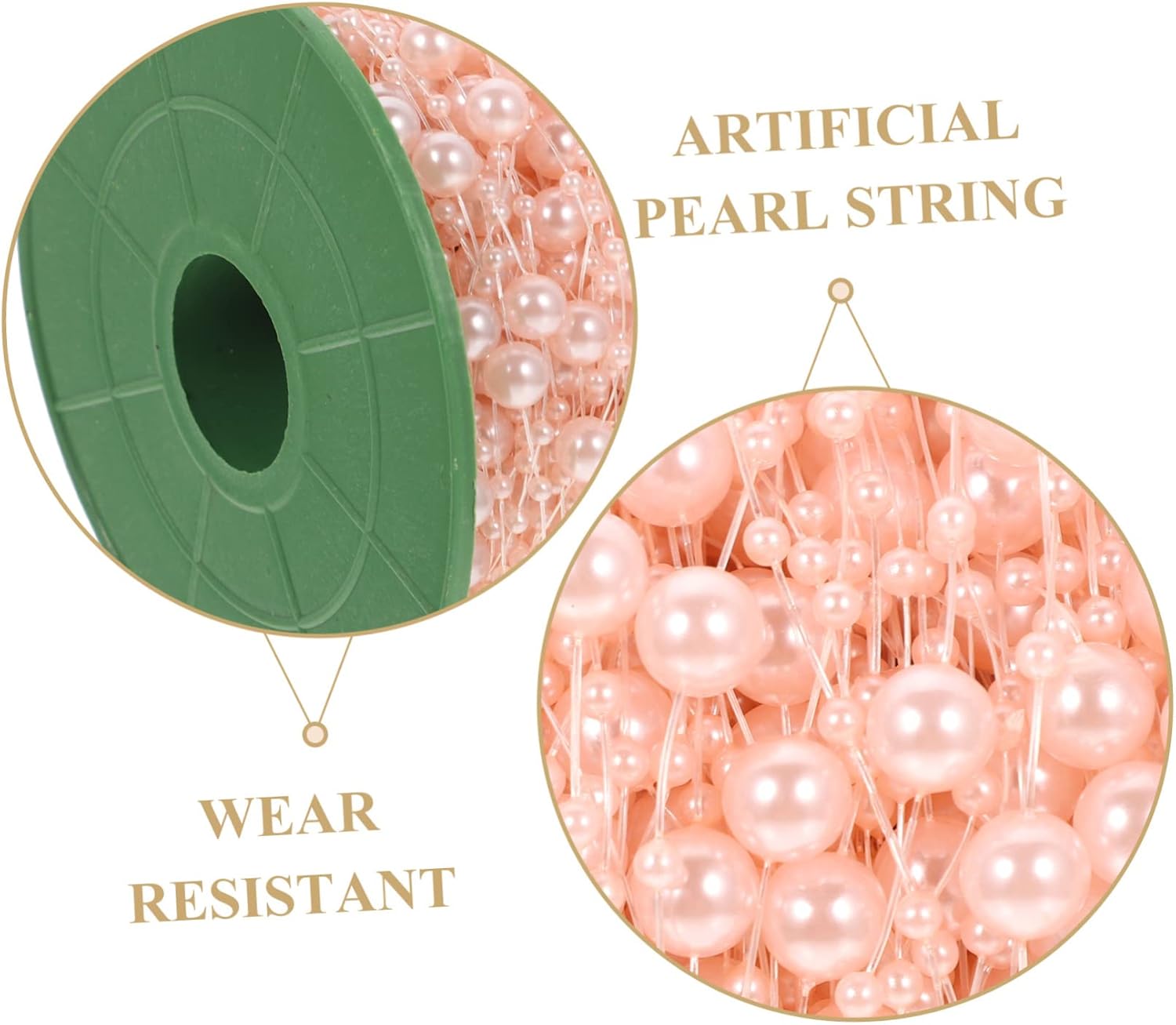 1Roll Artificial Pearl Beaded String Crafting String for Vase Fillers Floating Candles and Wedding Decor and Pearl Decor for DIY Centerpieces