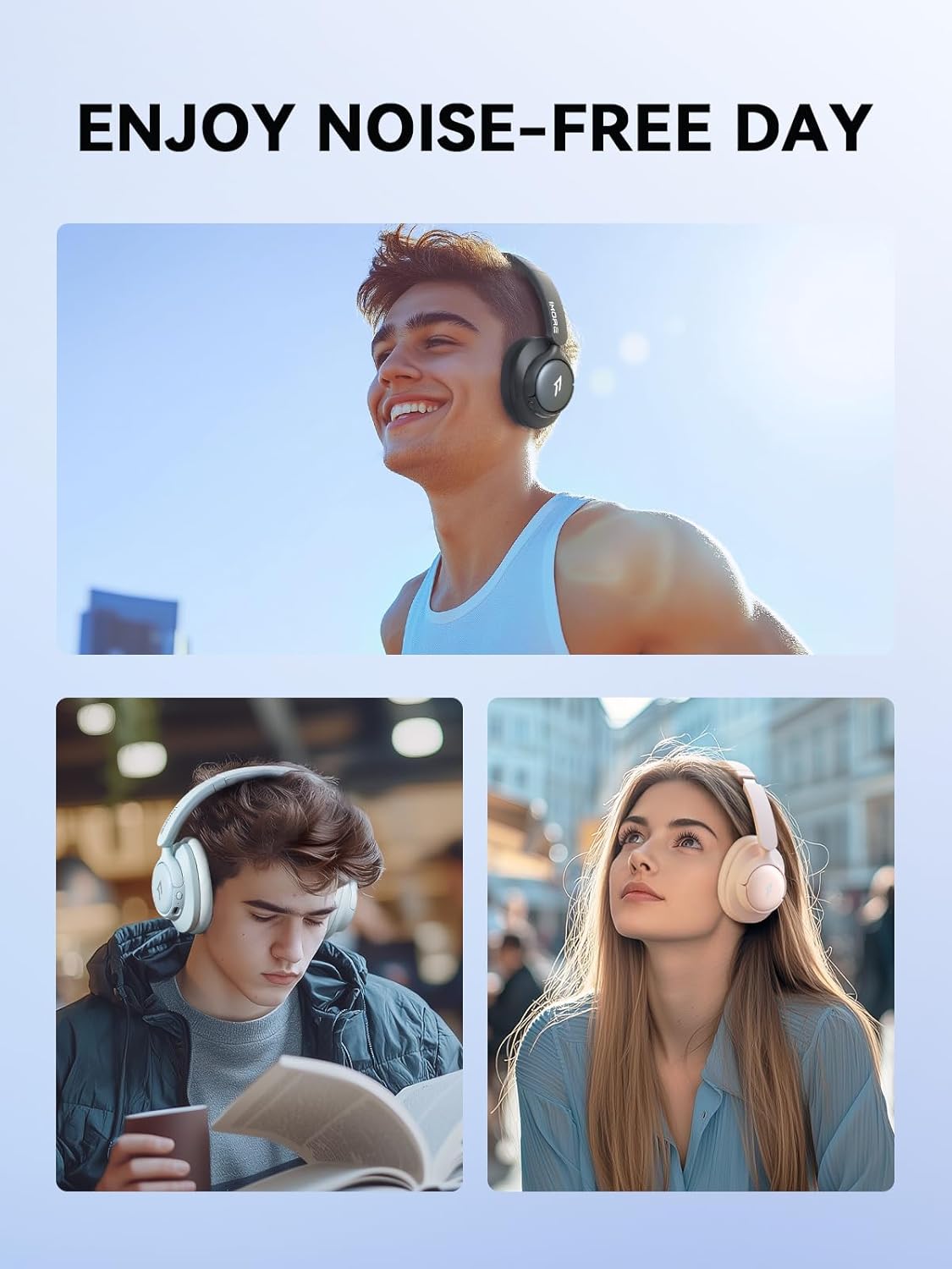 1MORE SonoFlow SE HQ31 Wireless Bluetooth Headphones -42dB Noise Cancelling Over-Ear Bluetooth Headset with Hi-Res Audio, 90H Playtime, LDAC, All-Day Comfort for Travel Work Gaming, Black - Image 6