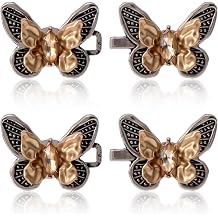 2 Sets Butterfly Pants Waist Tightener, Adjustable Jeans Button Tightener Clip, No Sew Detachable Decorative Waist Adjuster Buttons for Loose Pant Jeans Dress- Black