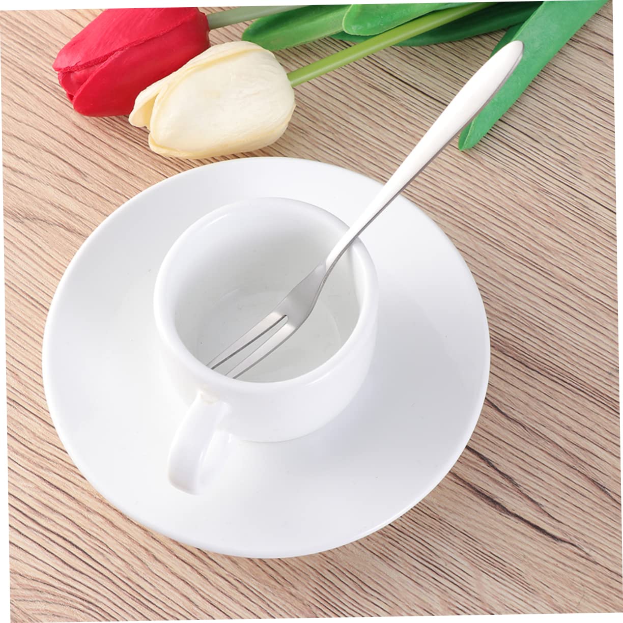 BESTYASH 20Pcs Stainless Steel Fruit Forks Two Prong Dessert Forks for Parties Banquets and Home Use and Stylish Tableware for Appetizers and Cake Serving