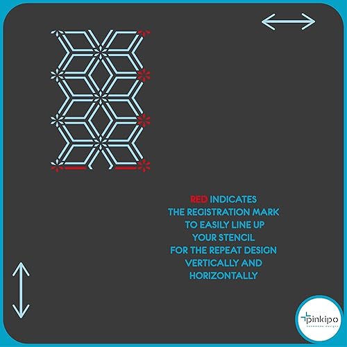 Miniatura 6 de PINKIPO Pack of 2, Lines of Nature, Large WALL STENCIL, Modern Wall Stencils for Painting, Stencils For Walls, Geometric Wall Stencil Pattern