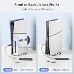 Elebase USB Hub for PS5 Pro Slim,Multiple Port USB 3.0 1 in 4 Out Splitter | 5Gbps High-Speed 4 Port Extender Cable with OTG & USB Adapter 2FT Long Cable for PlayStation 5 4,PS4 Console,Disc & Digital