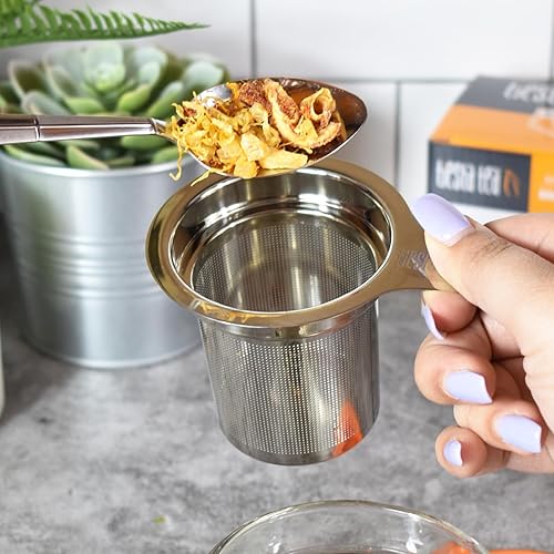Miniatura 8 de Tiesta Tea - Cesta de cerveza, infusor de cesta de té de acero inoxidable para té de hojas sueltas  Infusor de té reutilizable con malla fina, agua