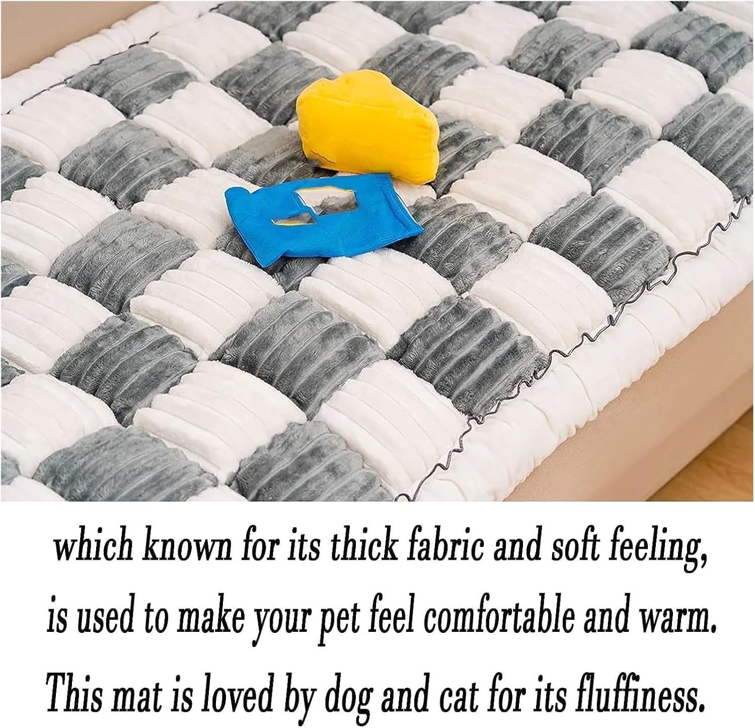 SOYON Cocktail Shaker Large Plaid Square Pet Mat Bed Couch Cover,Funny Fuzzy Couch Cover, Large Plaid Square Pet Mat Bed Couch Cover (Color : Grayish Blue, Size : 17.7x17.7 in)