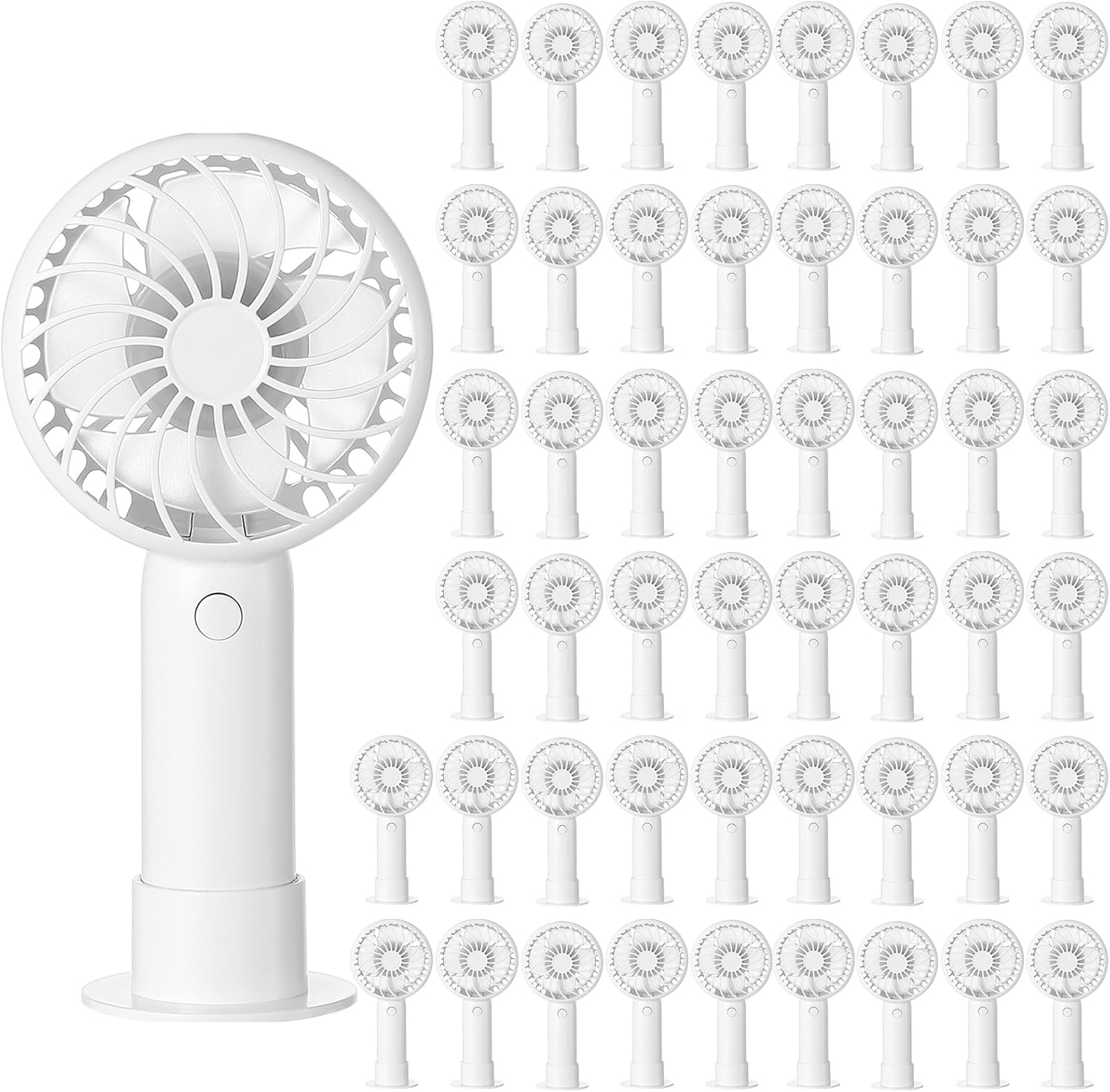 12 Pcs Mini Portable Fans Bulk White Handheld Fans with Base USB, 3 Speed Personal Rechargeable Lightweight, for Women Wedding Bachelorette Party Supplies
