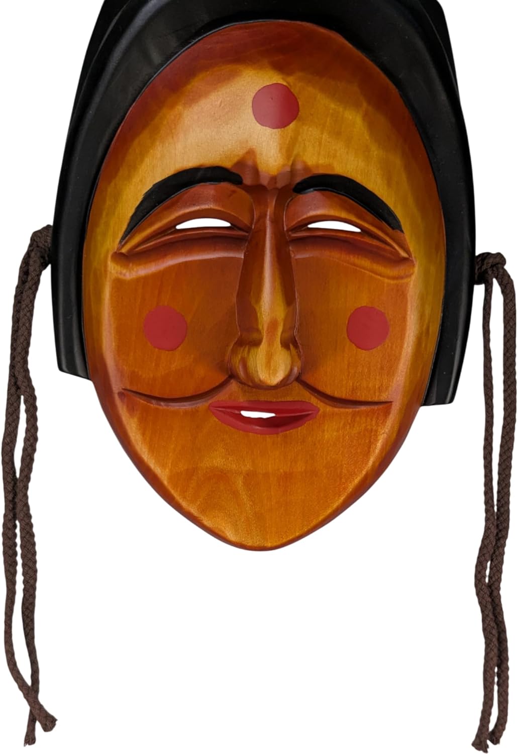 Terrapin Trading Authentic Korean Hahoe Wooden Mask | Gaksi (The Bride) | Hand-Carved Alder Wood | Museum Stamped | National Treasure No. 121 Collectible