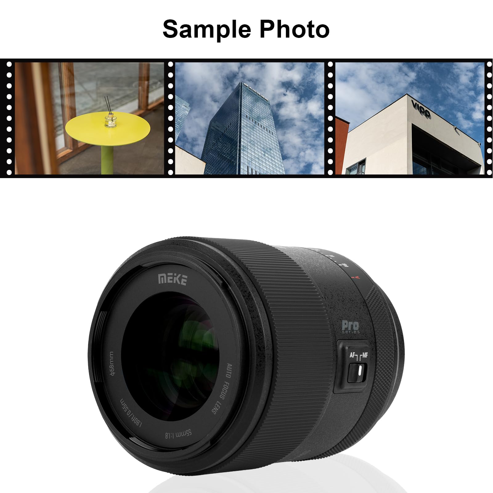Meike 55 mm F1.8 Pro Full Format AF-STM, obiettivo ad alta risoluzione 8K, autofocus fisso, obiettivo ritratto per fotocamere Fujifilm X-mount XT4 XT5 XT10 XT20 XT30 X-A2 X30 X-S10