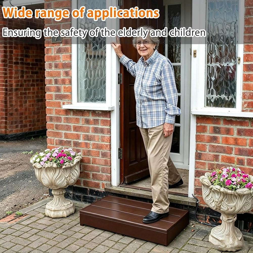 Sgabello per adulti, in legno, per esterni, leggero, piccolo, design antiscivolo per elevazione sicura