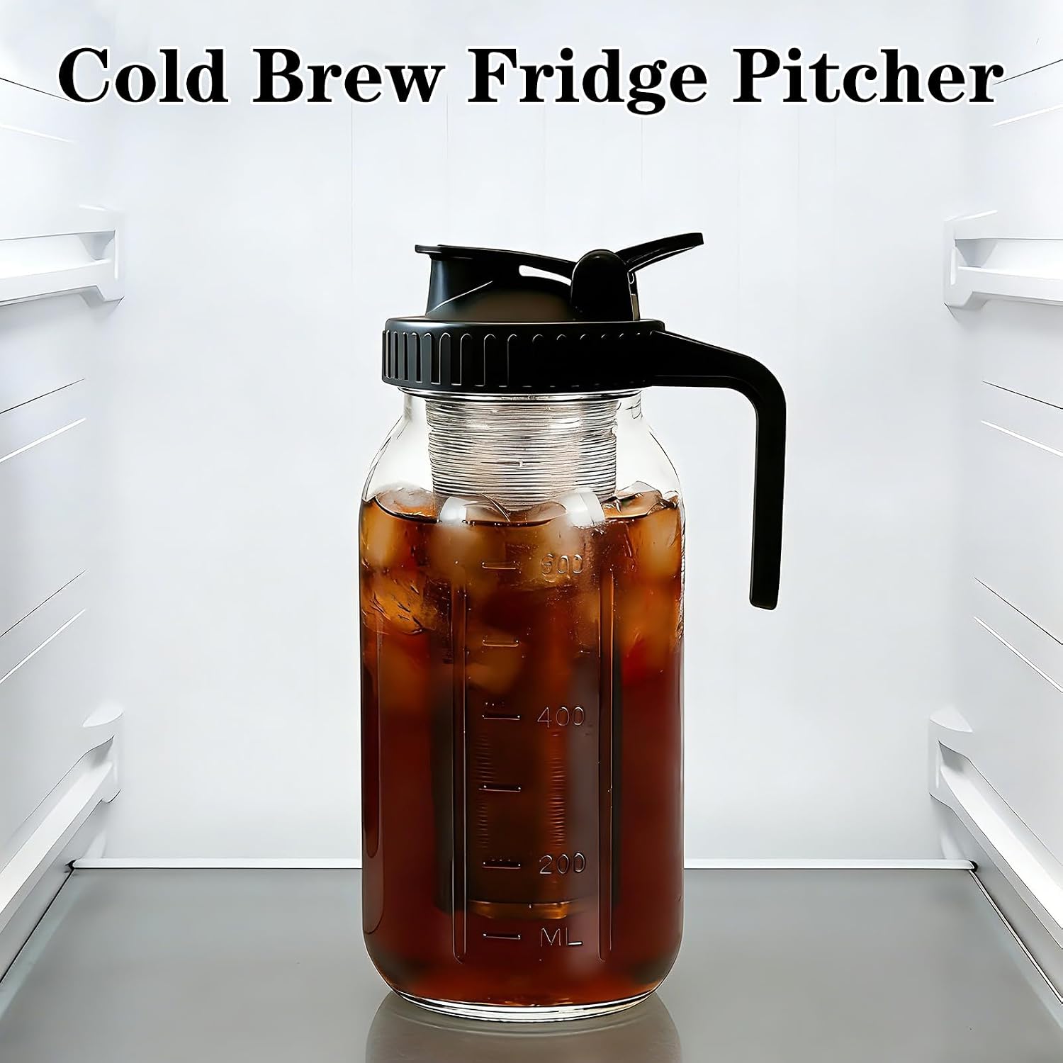 Cold Brew Coffee Maker, 32 oz Glass Mason Jar Pitcher with Lid & Filter