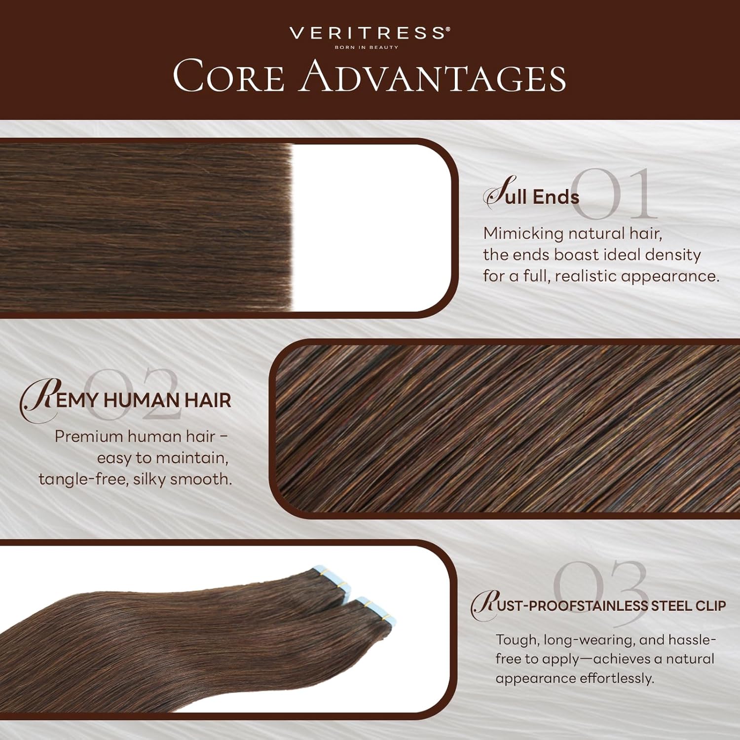 Tape in Hair Extensions Real Human Hair, 16Inch 50g 20pcs Remy Human Hair Extension for Women, Silky Straight Skin Weft Seamless Invisible Hair to Add Volume,4 Light Chocolate Brown