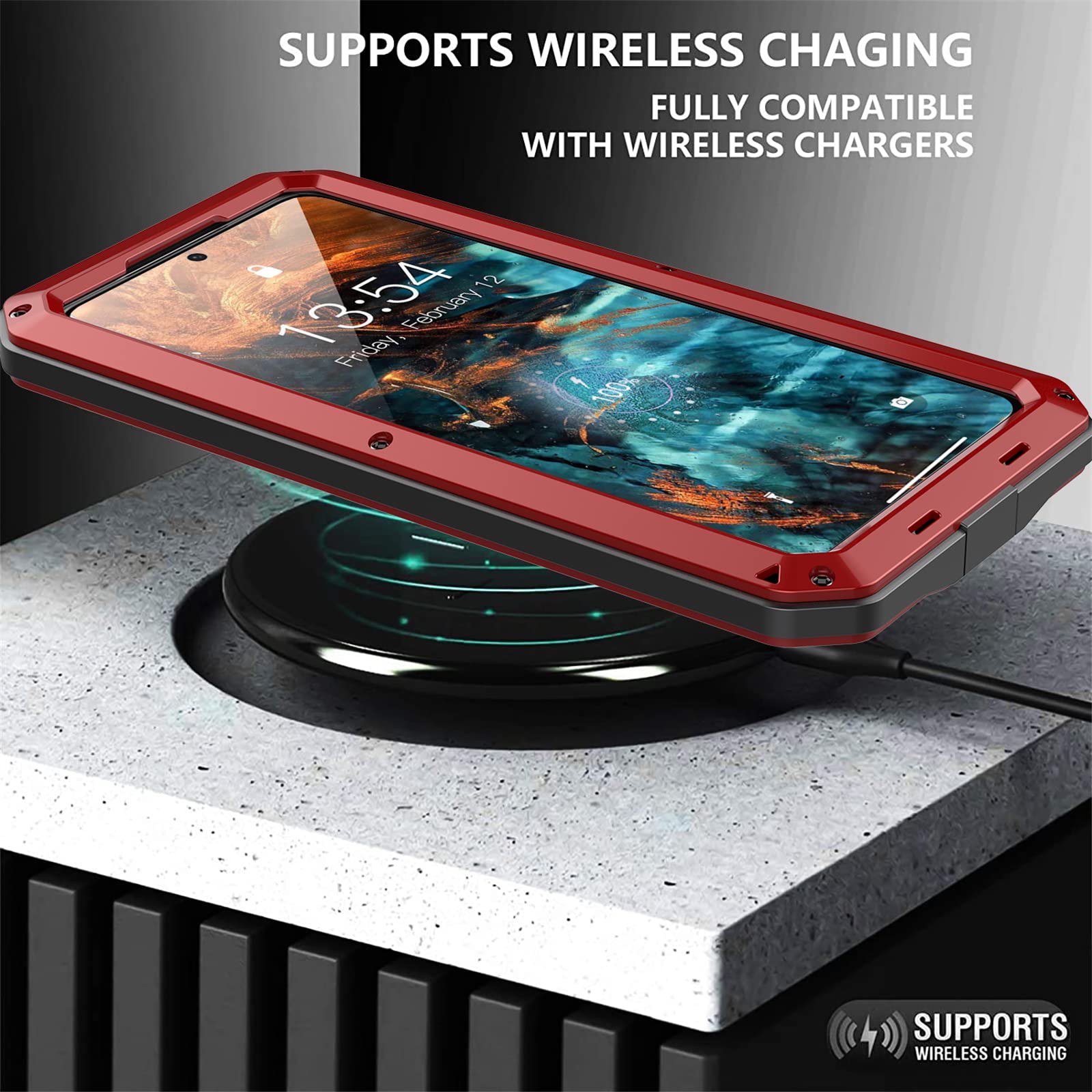 Funda para Samsung Galaxy S23, [Anti-Polvo & Anti-Arañazos] Heavy Duty Metal Bumper Antichoque Case