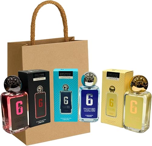 Unisex Perfume Gift Set 3x30ml with Bag – 6AM Red, Blue & Gold Eau de Parfum Combo, Long Lasting Fragrance Trio with Gift Bag COMBO