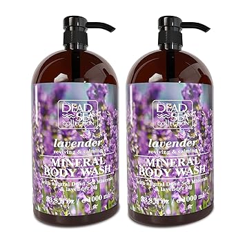 Dead Sea Collection Lavender Body Wash for Women and Men - with Pure Dead Sea Minerals and Lavender Oil - Gentle Cleanses and Moisturizes Skin - Pack of 2 (67.6 fl. oz)