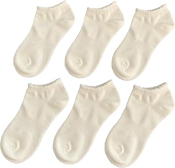 No Show Socks Womens Low Cut Non Slip Cute Ruffle Ankle Socks 6 Pairs