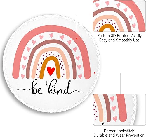 Miniatura 5 de Alfombrilla de mouse pequeña, diseño de mariposa y luna redonda para escritorio, mini alfombrilla de mouse de viaje, base de goma antideslizante,