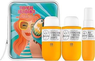 Sol de Janeiro Tropical Abundance Hair Repair Trio Travel Set | Jet Set | Sulfate Free Brazilian Joia Shampoo and Conditioner | Leave In Conditioner Spray | TSA Friendly | Amazon Exclusive